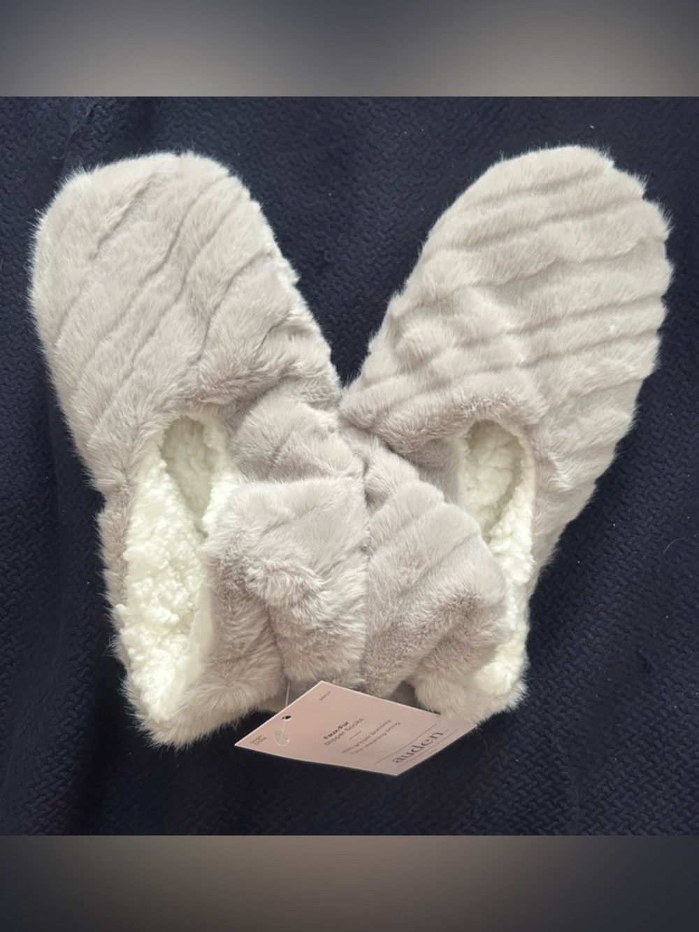 Auden Faux Fur Cozy Pull-On Slipper Socks